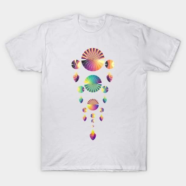 Dream Catcher Triple Tier | Combo 2 Volcano, Peacock and Sunset (White) T-Shirt by aRtVerse